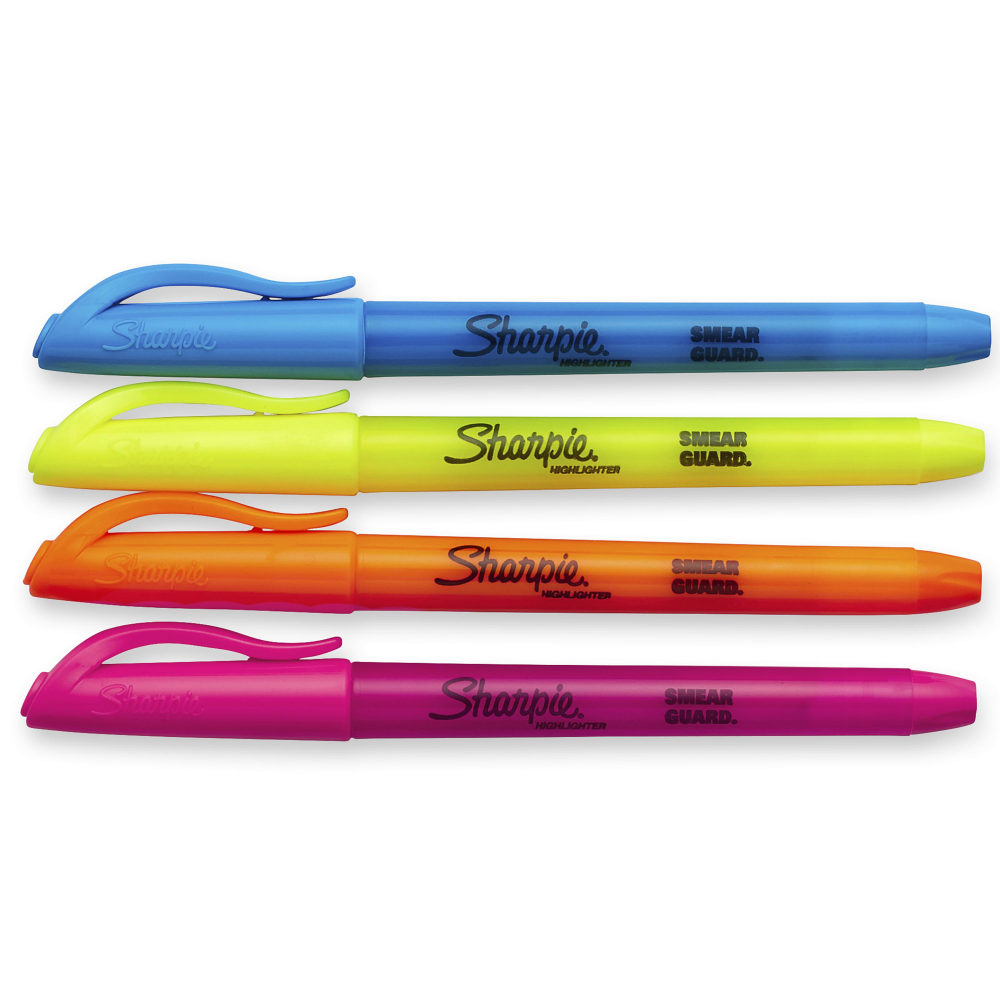 Sharpie Accent Pocket Highlighters, Assorted, Pack Of 4