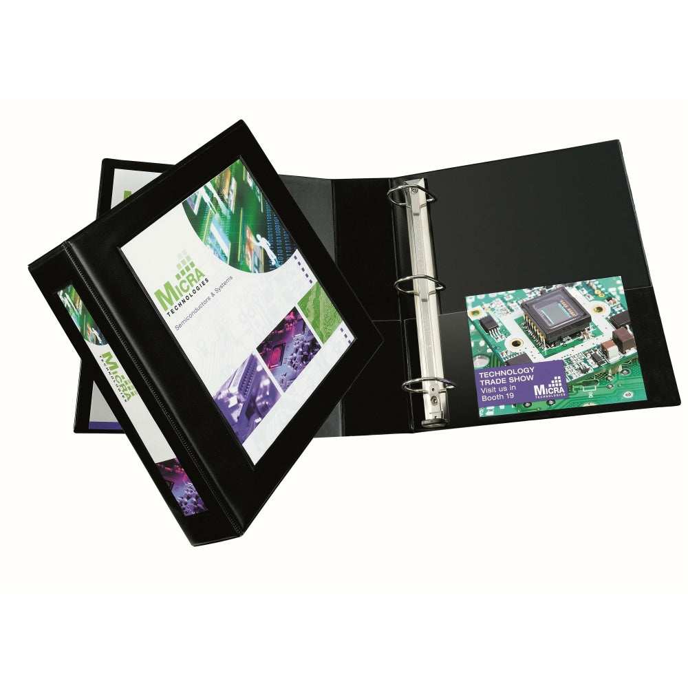 Avery Frame View Heavy-Duty 3-Ring Binder With Locking One-Touch EZD Rings, 2in D-Rings, Black