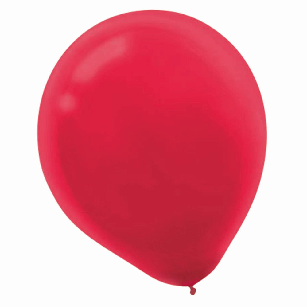 Amscan Latex Balloons, 12in, Apple Red, 15 Balloons Per Pack, Set Of 4 Packs