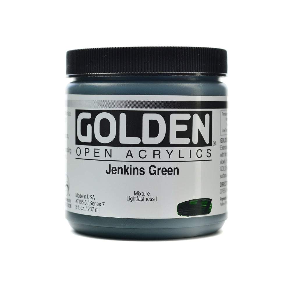 Golden OPEN Acrylic Paint, 8 Oz Jar, Jenkins Green