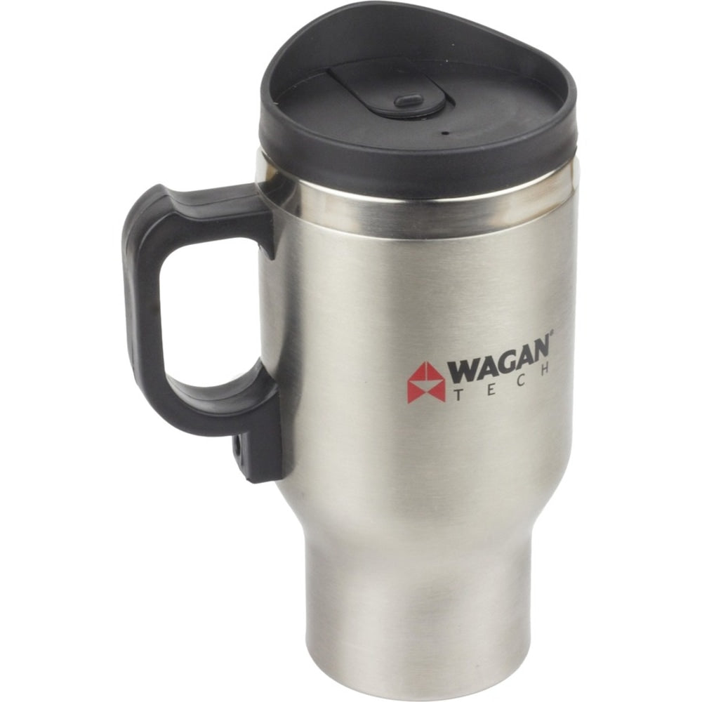 Wagan 12V Deluxe Heated Mug - 16 fl oz (473.2 mL) - Silver, Stainless Steel