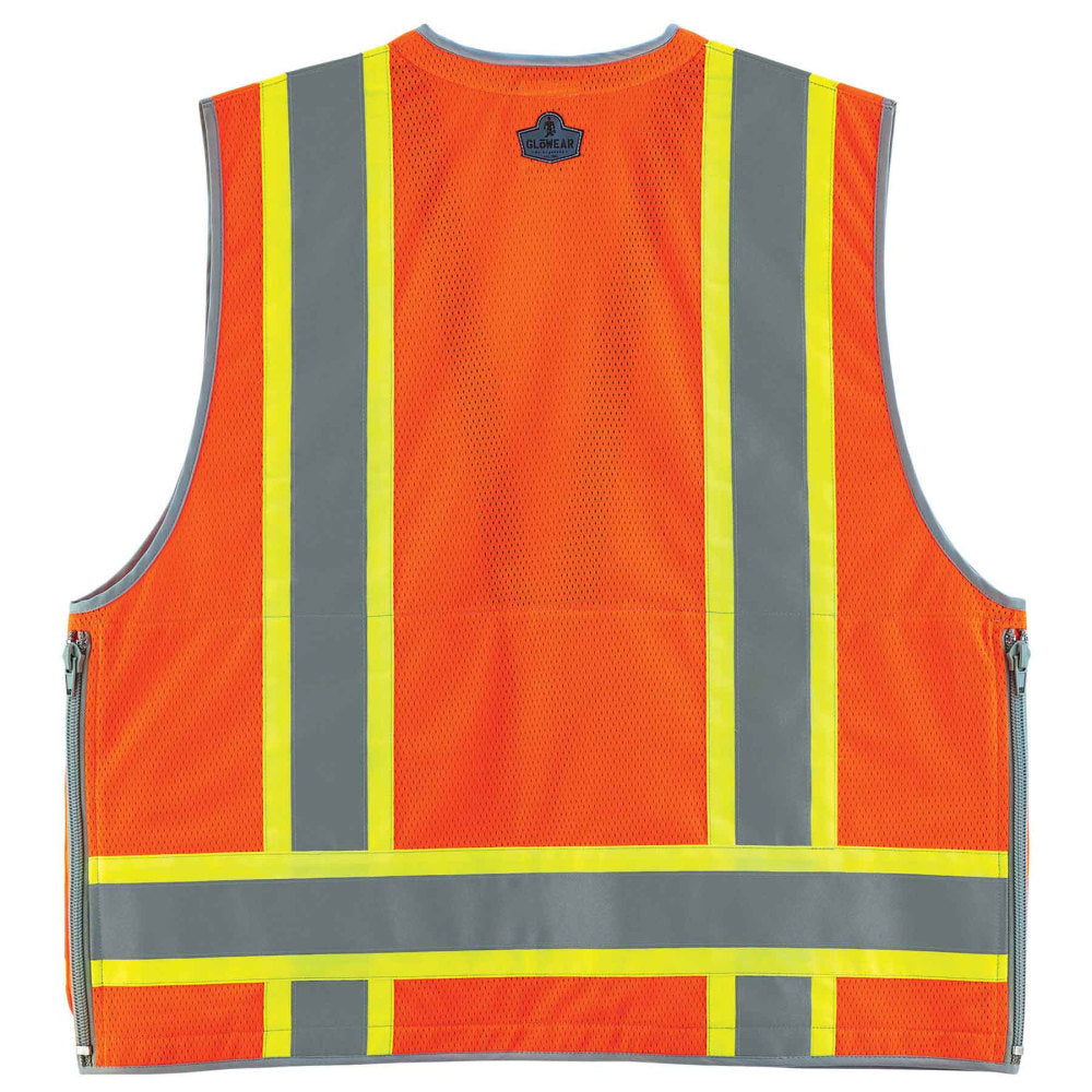 Ergodyne GloWear Safety Vest, Heavy-Duty Surveyors, Type-R Class 2, 4X/5X, Orange, 8254HDZ