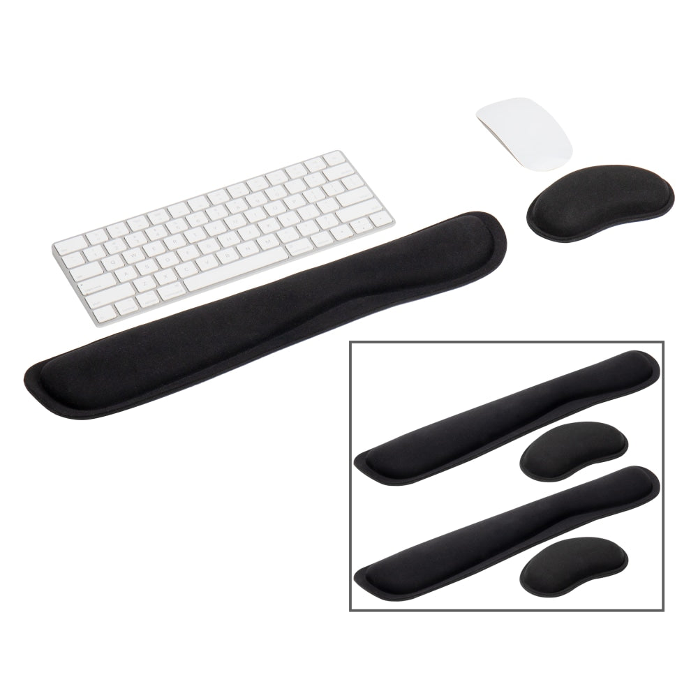 Mind Reader Ergonomic Keyboard and Mouse Wrist Rest Sets Gaming Accessory, 3/4inH x 3inW x 16-3/4,"L, Black, Pack Of 6