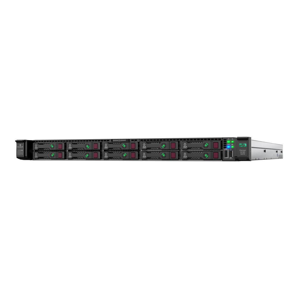 HPE ProLiant DL360 G10 1U Rack Server - 1 x Xeon Silver 4208 - 16 GB RAM HDD SSD - Serial ATA/600, 12Gb/s SAS Controller - 2 Processor Support - 16 MB Graphic Card - Gigabit Ethernet