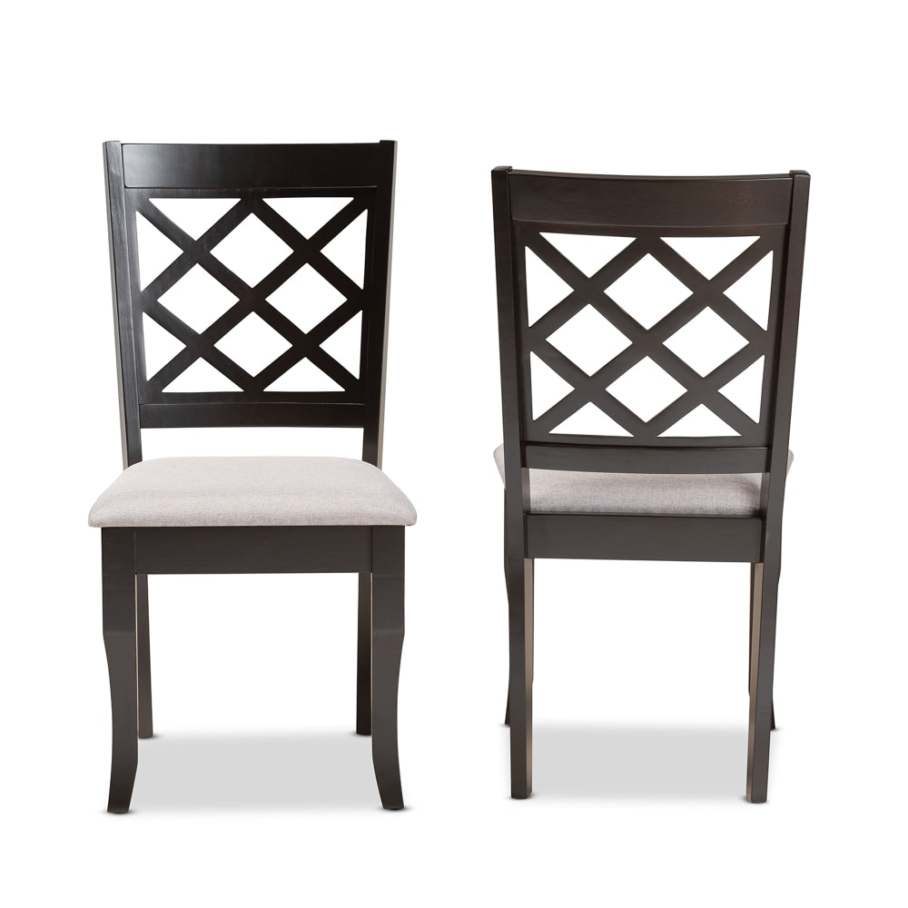 Baxton Studio Verner Dining Chairs, Gray/Dark Brown, Set Of 2 Chairs