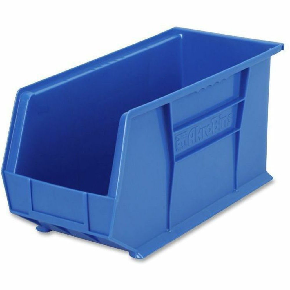 Akro-Mils AkroBin Storage Bin, Medium Size, 8 1/4in x 6 3/4in x 17in, Blue