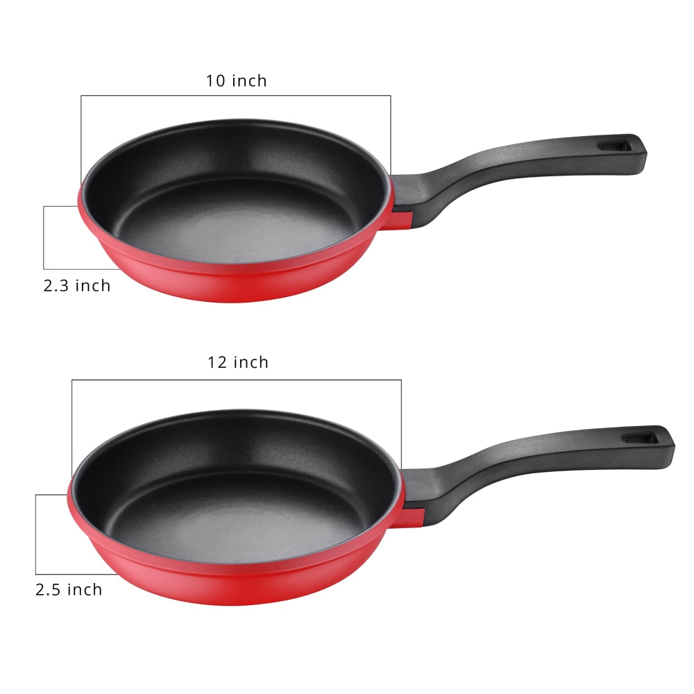 Bergner 2-Piece Fry Pan Set, Retro Red