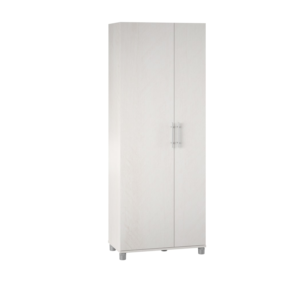 Ameriwood Home Camberly Tall Asymmetrical Cabinet, 74-5/16inH x 28-5/8inW x 15-7/16inD, Ivory