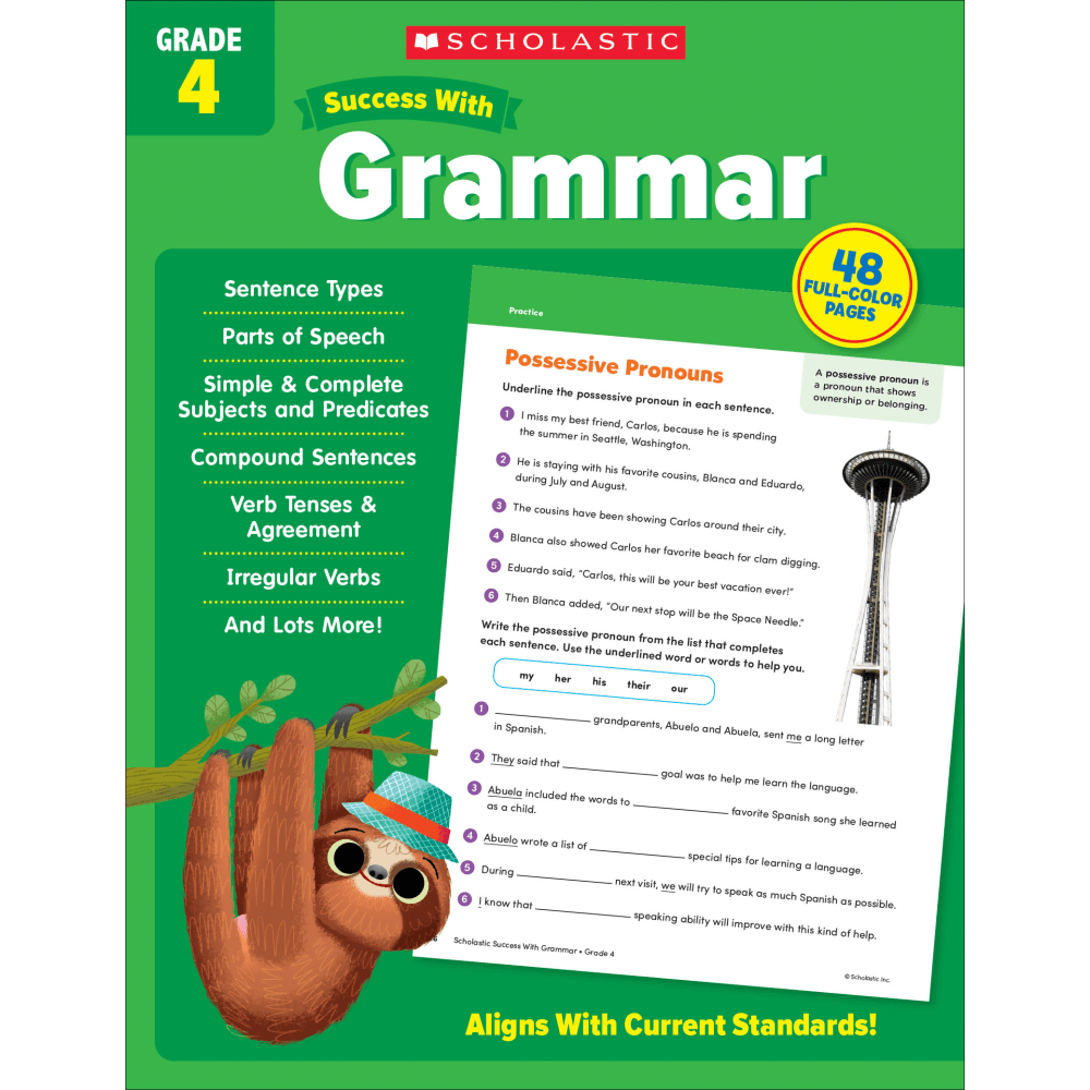 Scholastic Success With Grammar Workbook, Grade 4