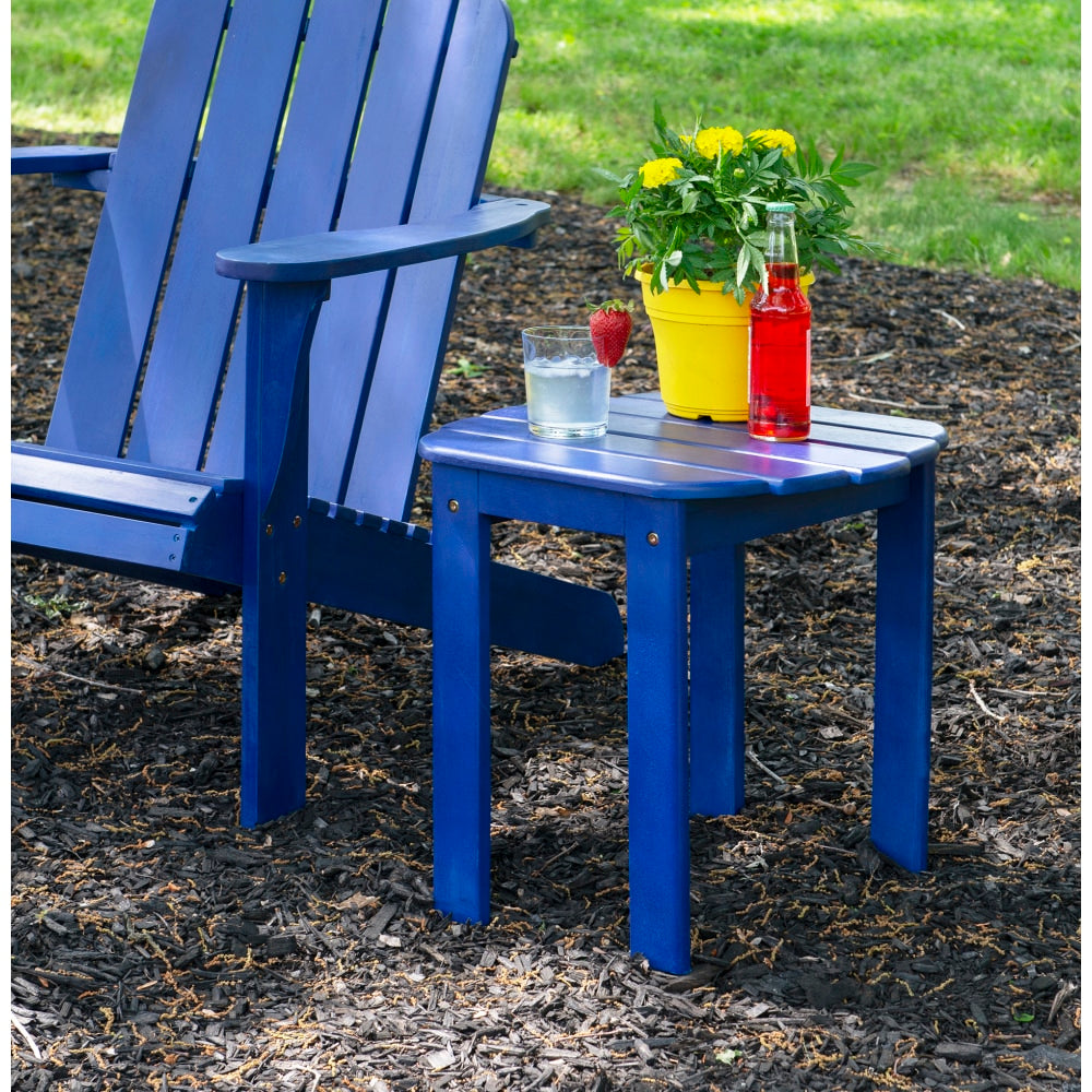 Linon Troy Indoor/Outdoor End Table, 18-1/8inH x 18-1/2inW x 18-1/8inD, Blue