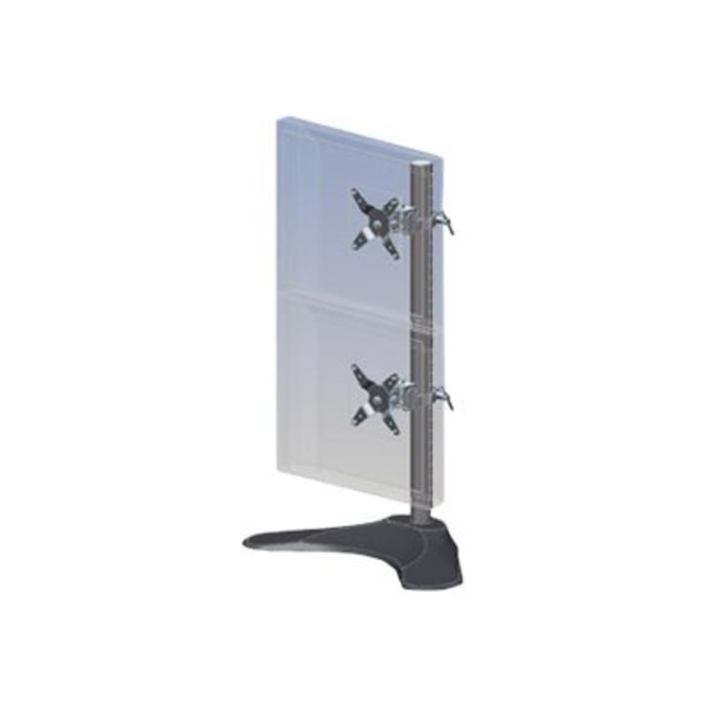 Ergotech 100-D28-B11 - Stand (pole, 2 clamps, 2 pivots, stand base) - for 2 LCD displays - black - screen size: 17in-21in - desktop stand