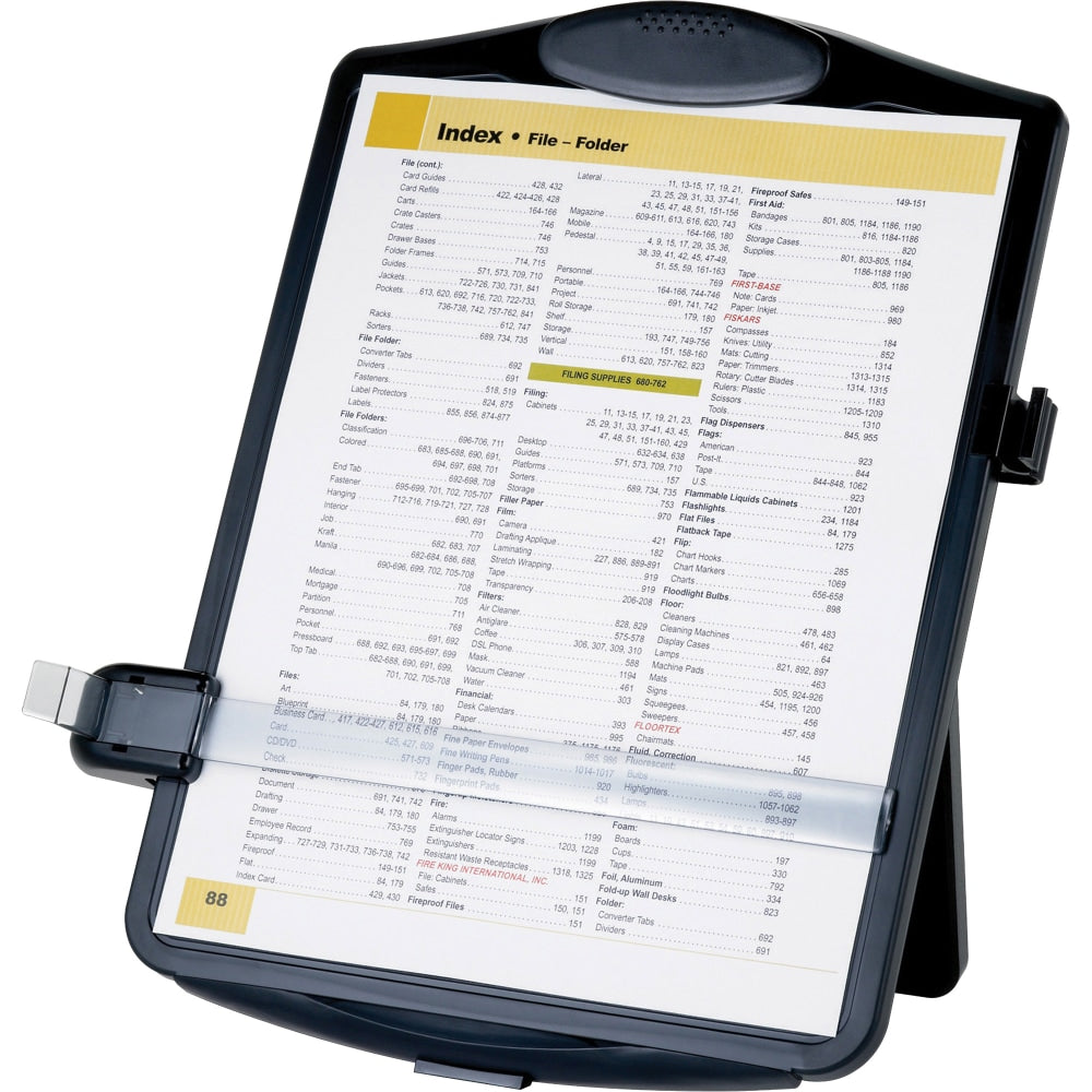 Sparco Adjustable Easel Document Holder - 10in x 2in x 14in - 1 Each - Black