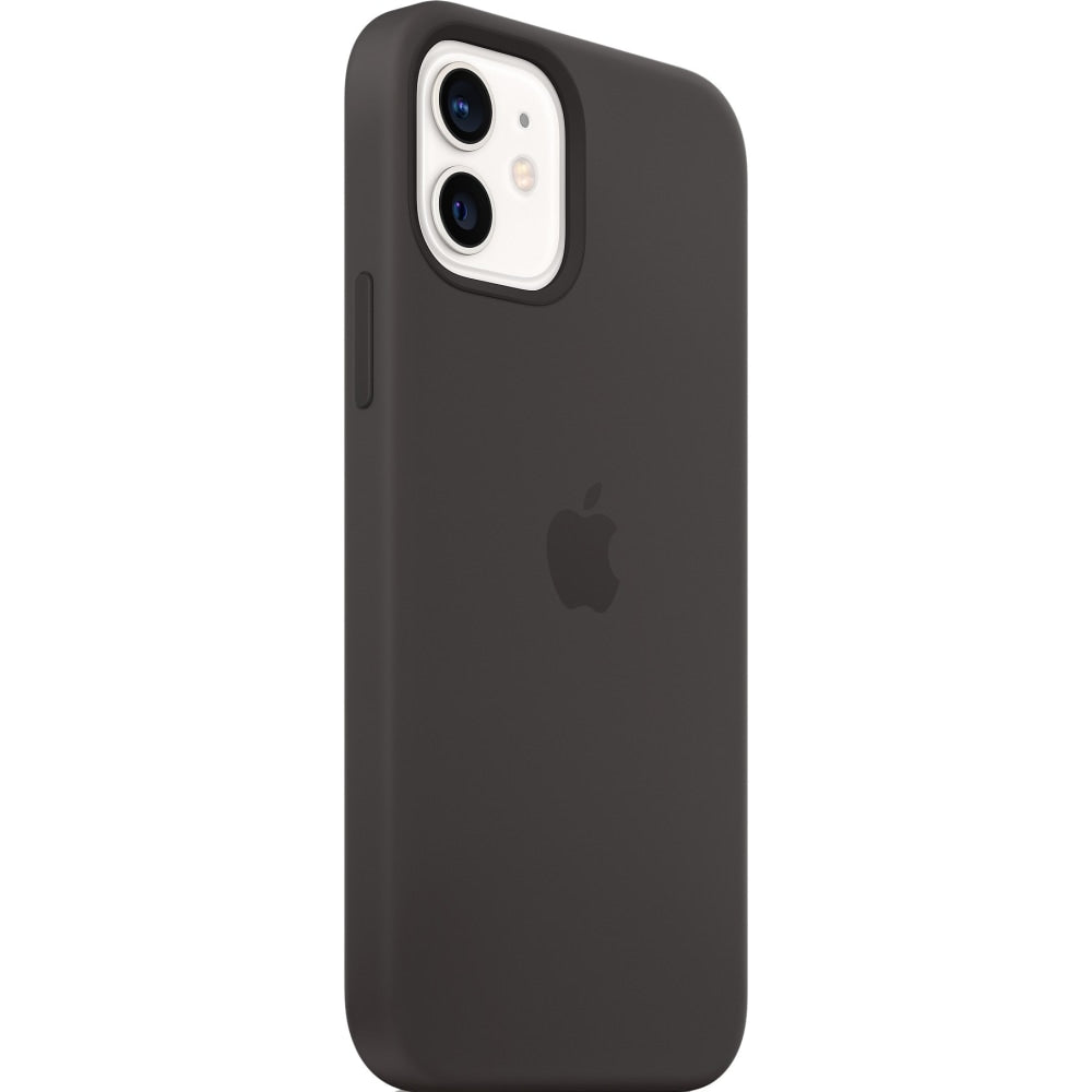 Apple iPhone 12 | 12 Pro Silicone Case with MagSafe - Black - For Apple iPhone 12, iPhone 12 Pro Smartphone - Black - Silky, Soft-touch - Scratch Resistant, Drop Resistant - Silicone, MicroFiber - 1 Pack