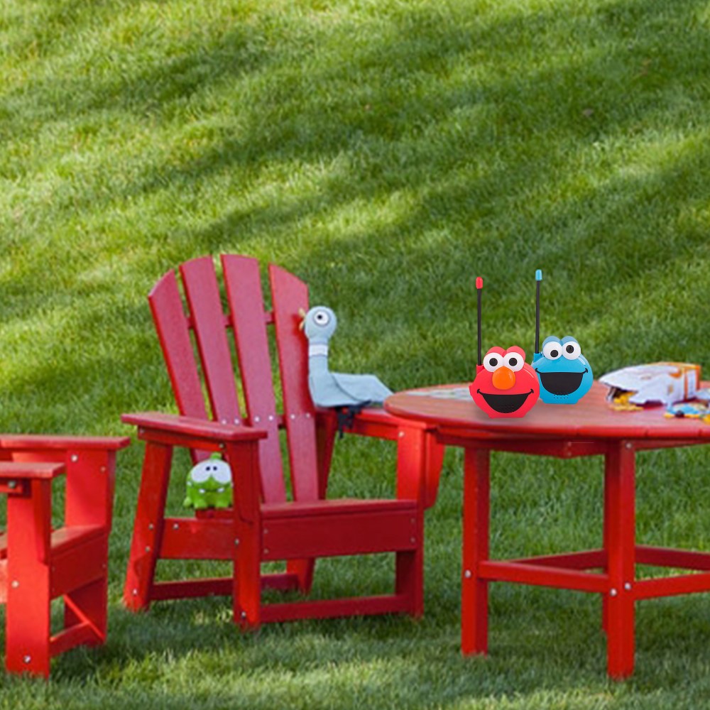 Sakar Sesame Street Elmo & Cookie Monster Walkie Talkies, Red/Blue, Set Of 2 Walkie Talkies