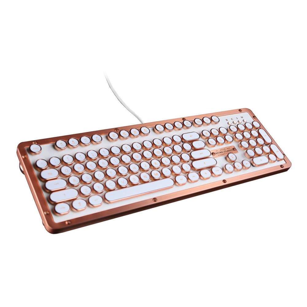 Azio Retro Classic Vintage Typewriter Mechanical USB Keyboard, Posh, MK-RETRO-L-02-US