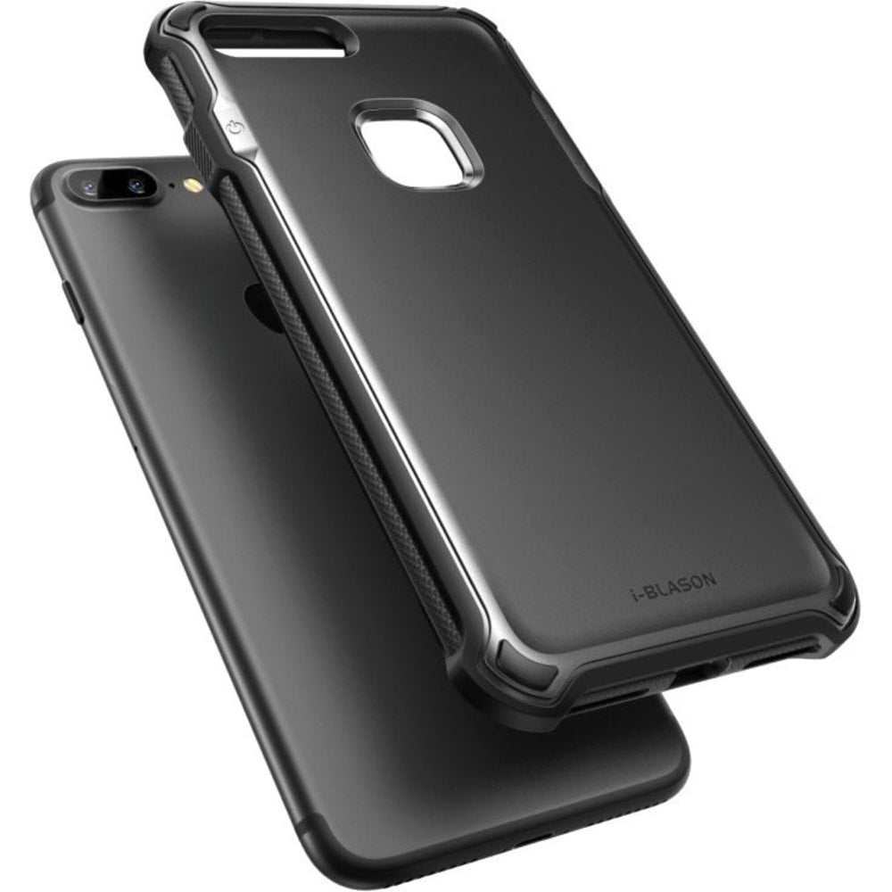 i-Blason iPhone 7 Plus Venom Case - For Apple iPhone 7 Plus Smartphone - Black, Metallic Gray - Rubberized, Metallic - Impact Resistant, Drop Resistant, Bump Resistant, Shock Resistant, Anti-slip - Thermoplastic Polyurethane (TPU), Polycarbonate, Rubber