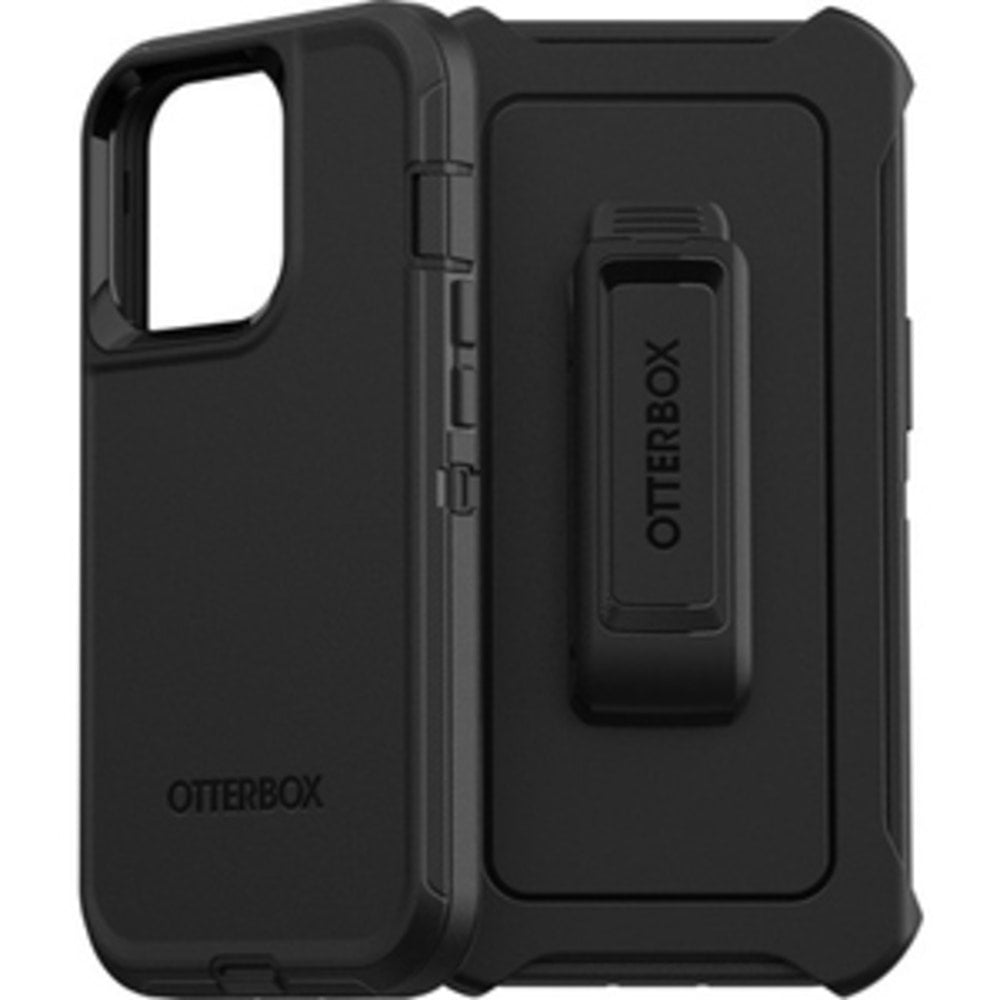 OtterBox Defender Rugged Carrying Case (Holster) Apple iPhone 13 Pro Smartphone - Black