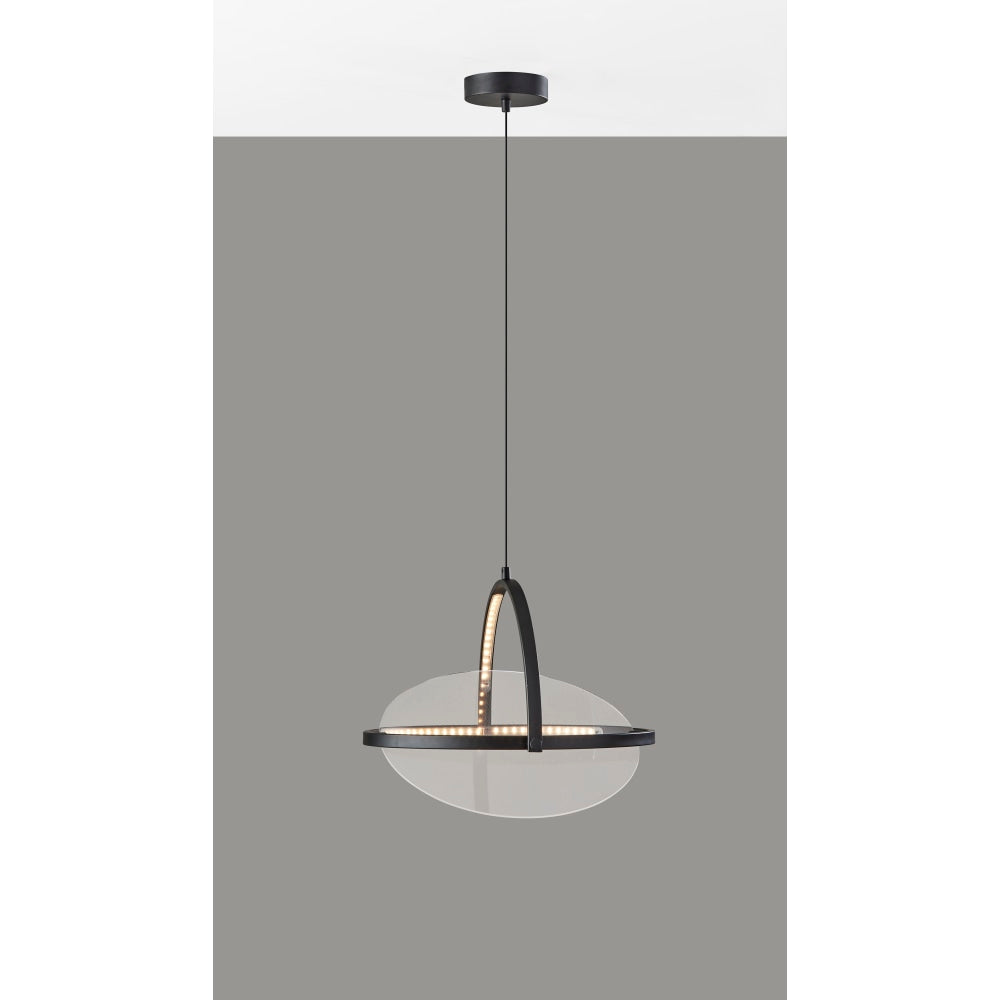 Adesso ADS360 Orsa LED Pendant Lamp, 18inH x 18inW, Black Shade/Black Base