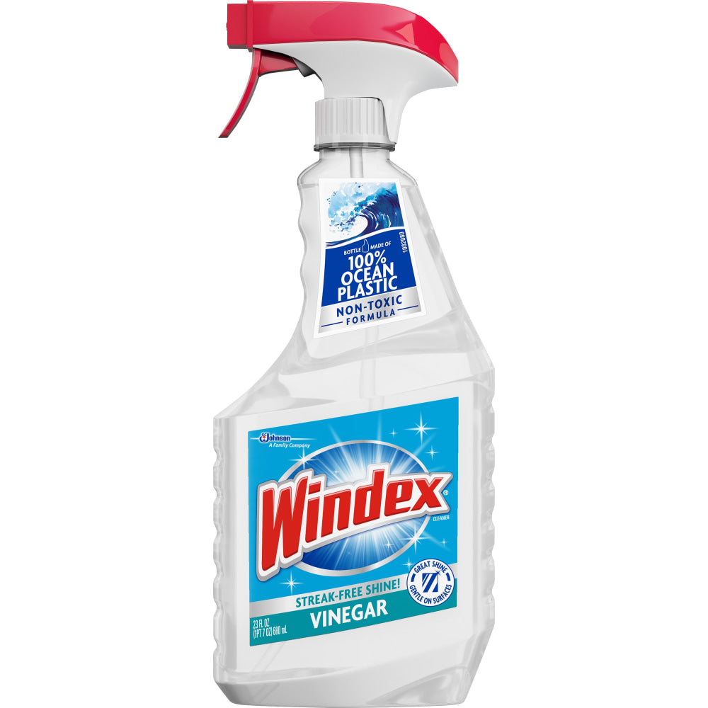 Windex Vinegar MultiSurface Spray - 23 fl oz (0.7 quart) - Clean & Fresh Scent - 8 / Carton - Clear