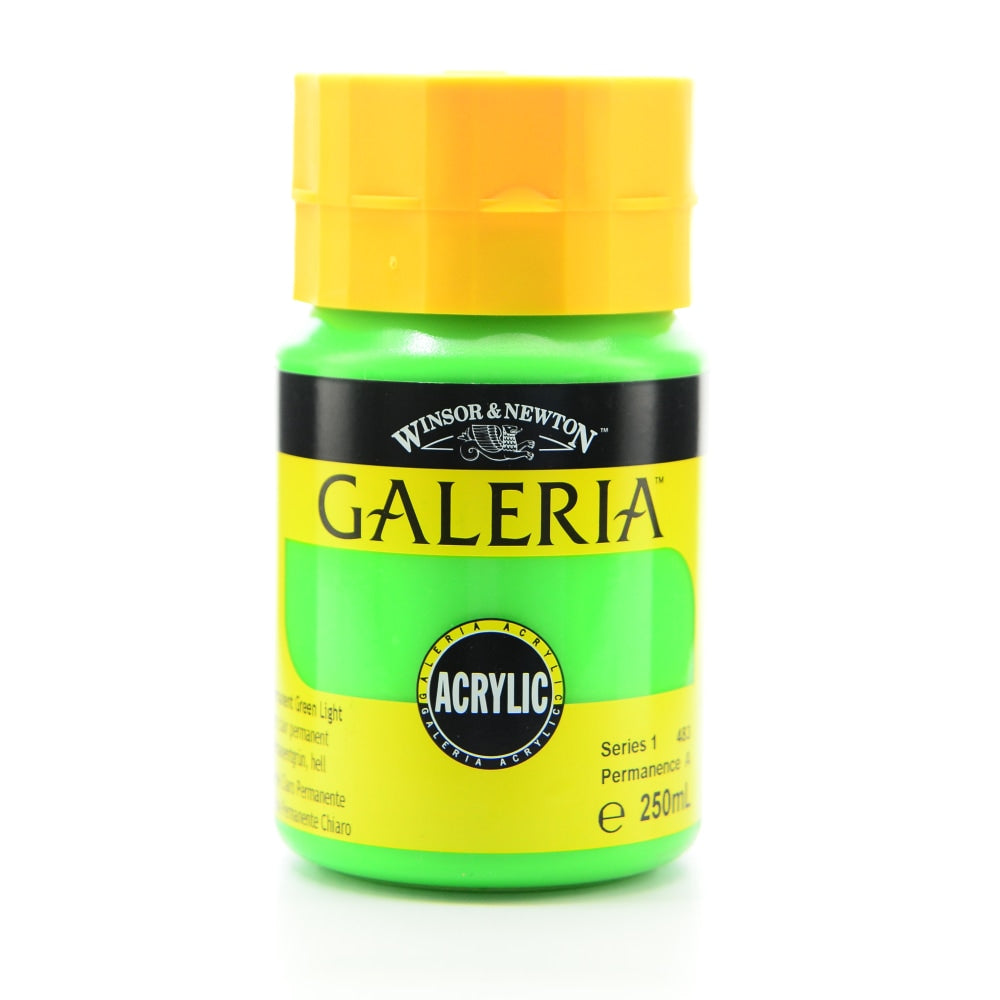 Winsor & Newton Galeria Flow Formula Acrylic Colors, 250 mL, Permanent Green Light, 483, Pack Of 2