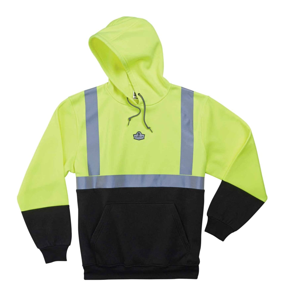 Ergodyne GloWear 8293 Type R Class 2 Hooded Sweatshirt, Small, Lime