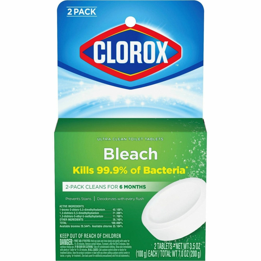 Clorox Ultra Clean Toilet Tablets Bleach - 3.50 oz (0.22 lb) - 2 / Pack - 420 / Bundle - White