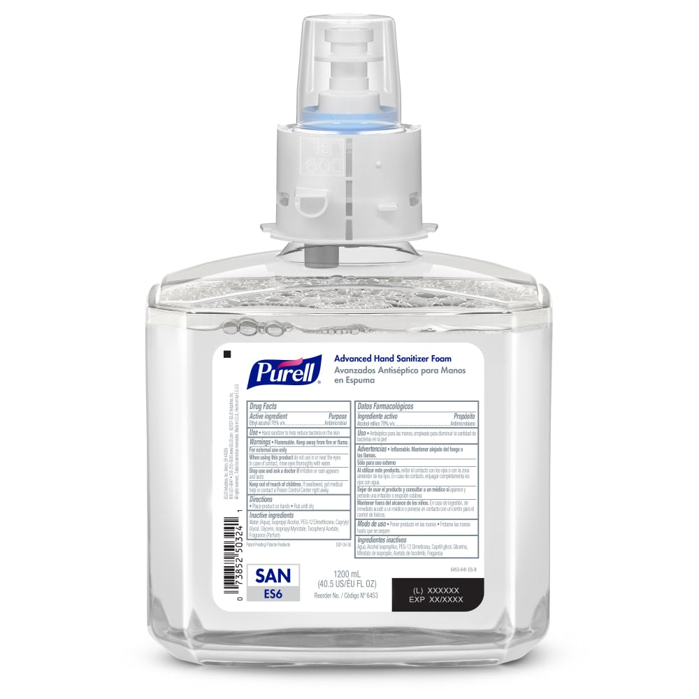 PURELL Brand Advanced Foam Hand Sanitizer ES6 Refill, Clean Scent, 40.6 OZ, Pack Of 2