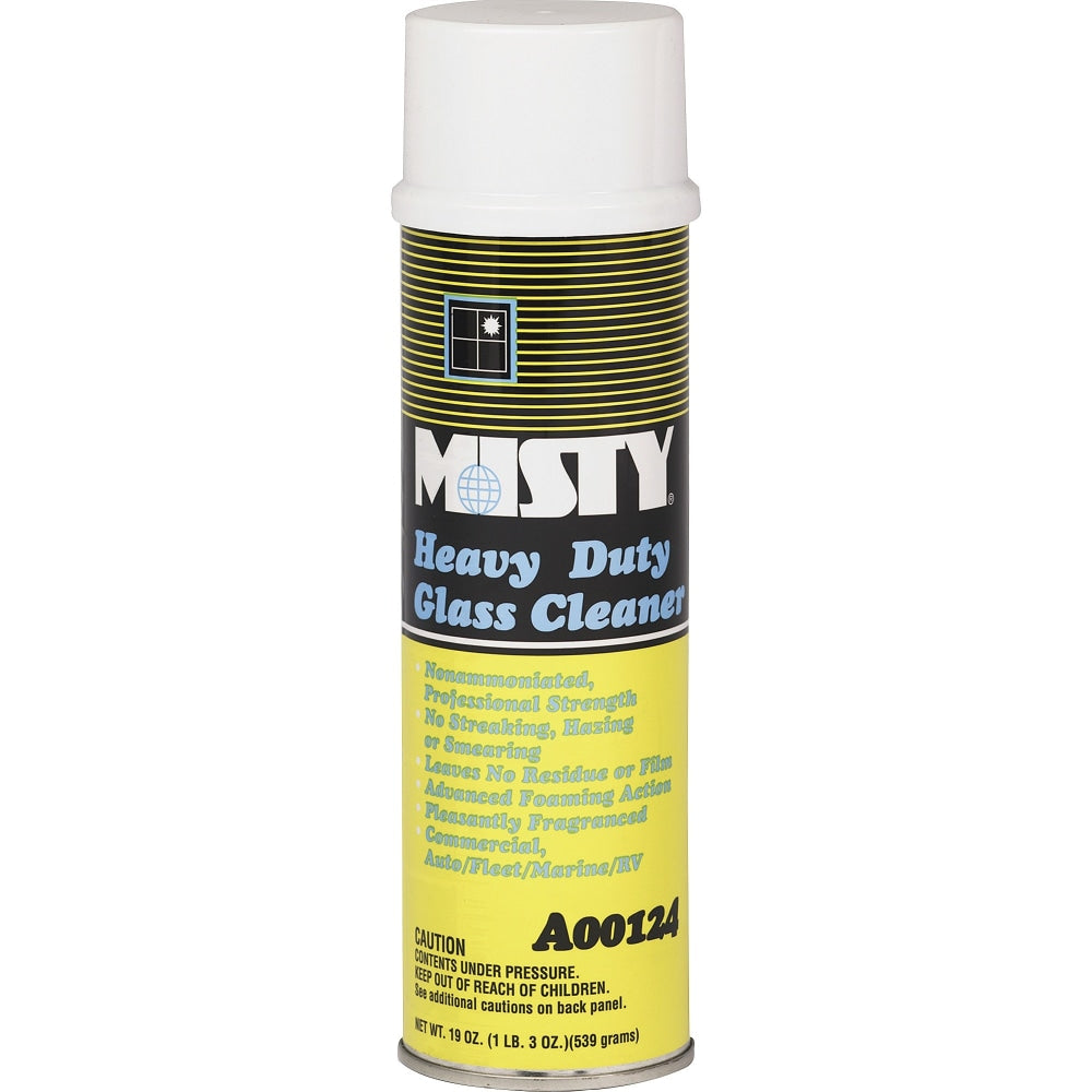 Amrep Misty Heavy-Duty Glass Cleaner Aerosol Spray, Fruit Scent, 20 Oz Can, Case Of 12