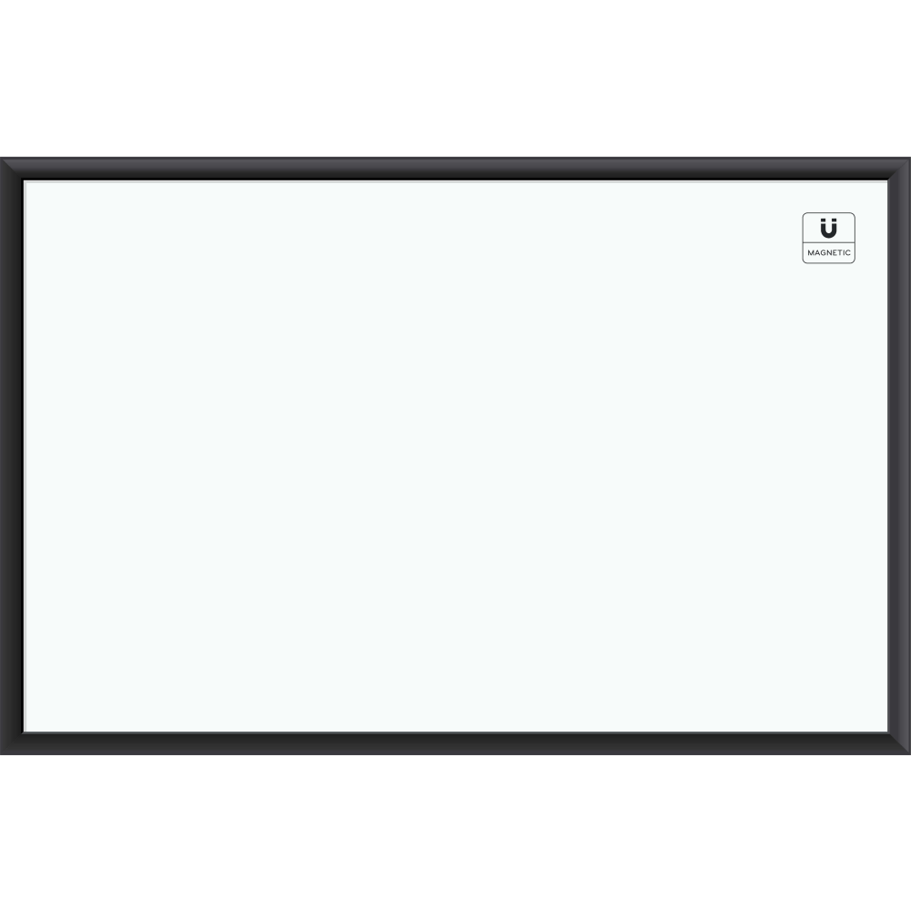 U Brands Magnetic Dry-Erase Board, 35in x 23in, Black Aluminum Frame