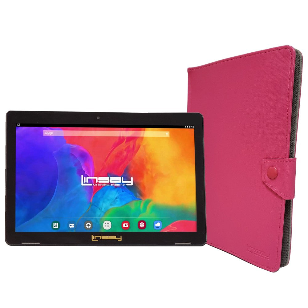 Linsay F10IPS Tablet, 10.1in Screen, 2GB Memory, 64GB Storage, Android 13, Pink