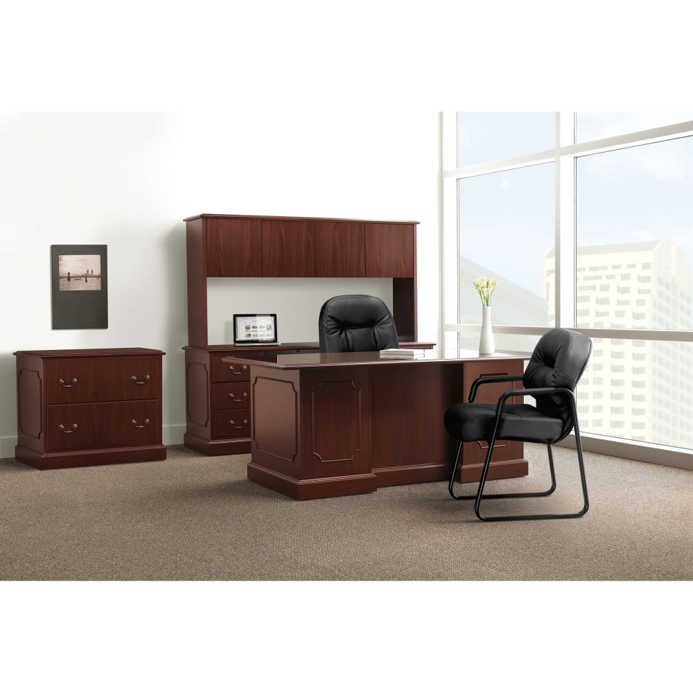 HON 94000 66inW Right Single Pedestal Computer Desk, Mahogany