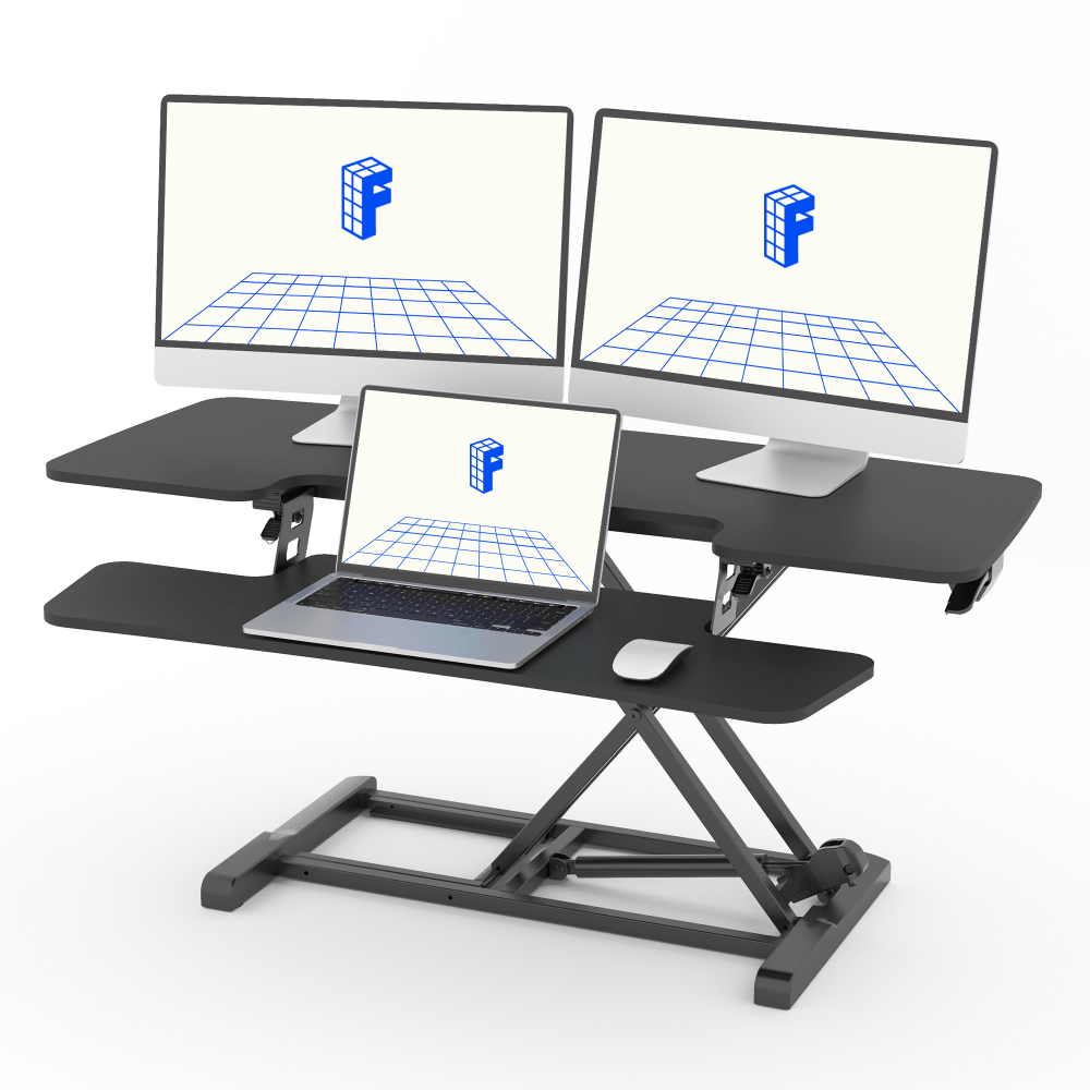 FlexiSpot M7-E Series Desk Riser, 4-3/4in to 19-3/4inH x 41-3/4inW x 16-5/16inD, Black