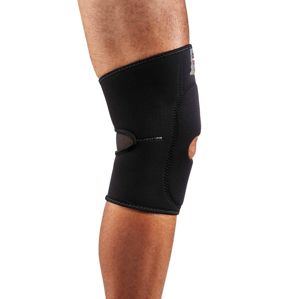 Ergodyne Proflex 615 Knee Sleeve, With Open Patella/Anterior Pad, X-Large, Black