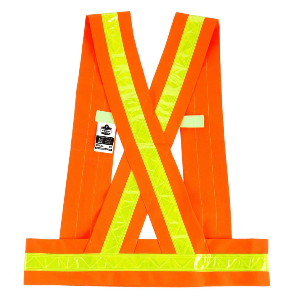 Ergodyne GloWear Safety Vest, Breakaway Sash, Type-O Class 1, Medium/Large, Orange, 8140BA