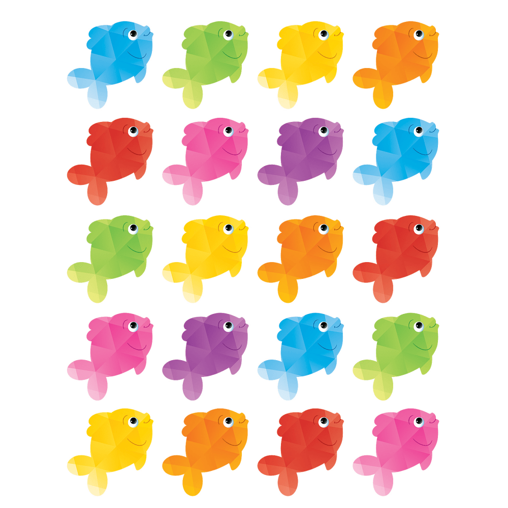 Teacher Created Resources Stickers, Colorful Fish, 120 Stickers Per Pack, Set Of 12 Packs