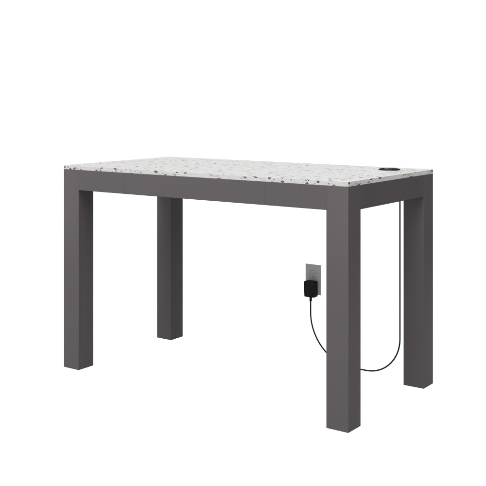 Ameriwood Home Astor 48inW Computer Desk With Wireless Charger, Gray