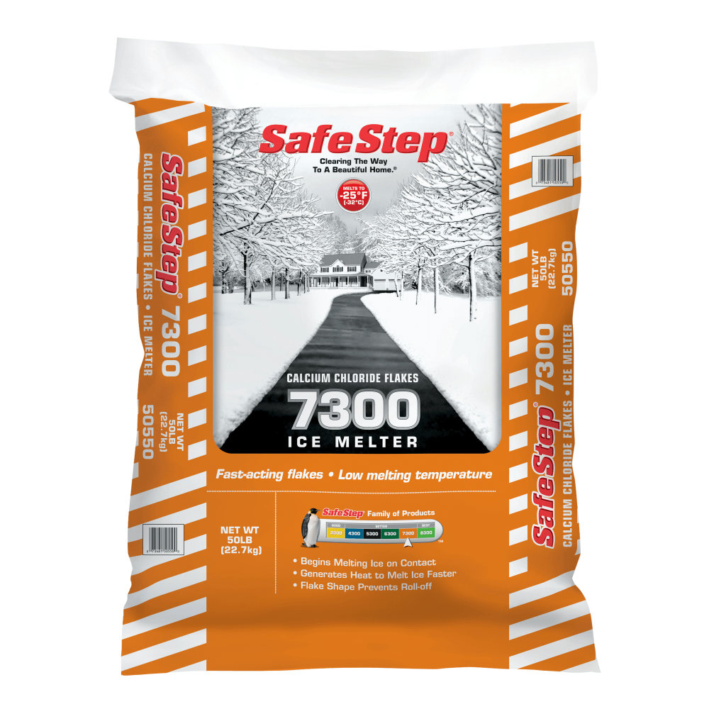 Safe Step 7300 Calcium Chloride Ice Melt, 50 lb, Pallet Of 48