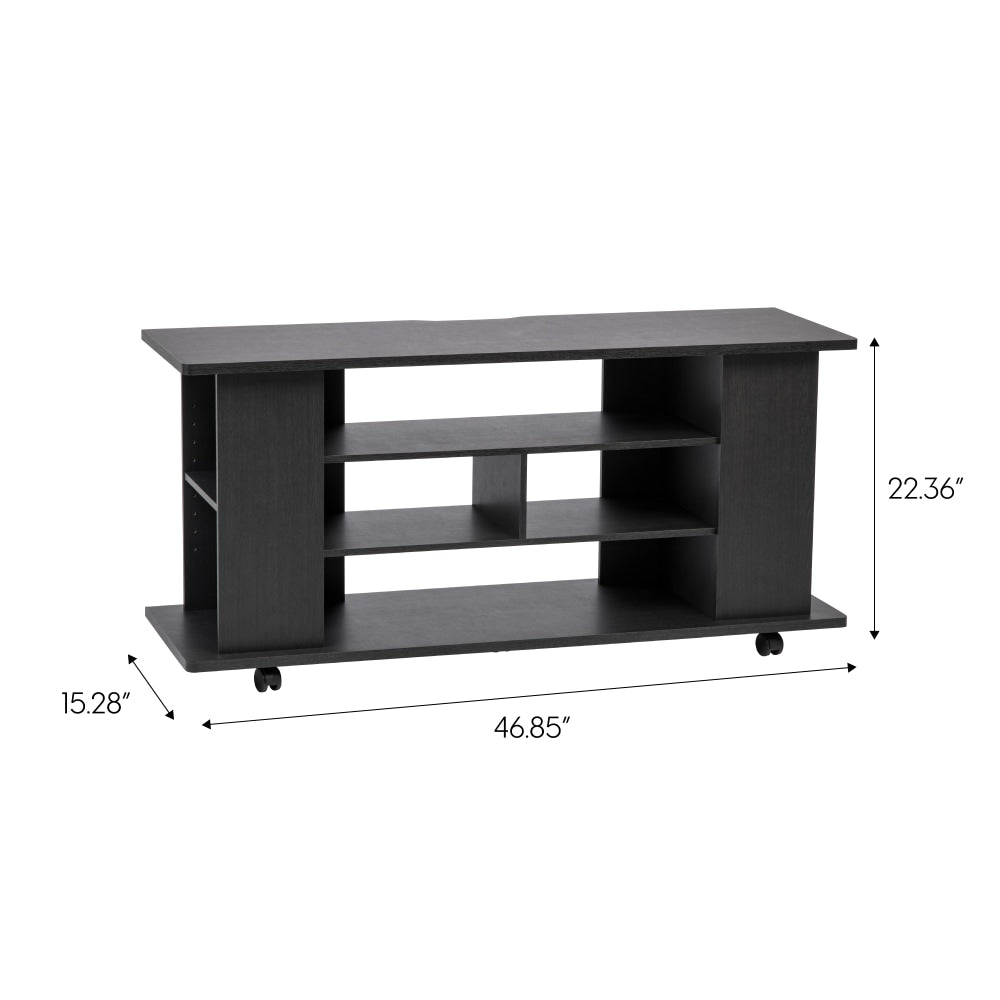 IRIS Large TV Stand With Wheels, 22-3/8inH x 46-7/8inW x 15-5/16inD, Black