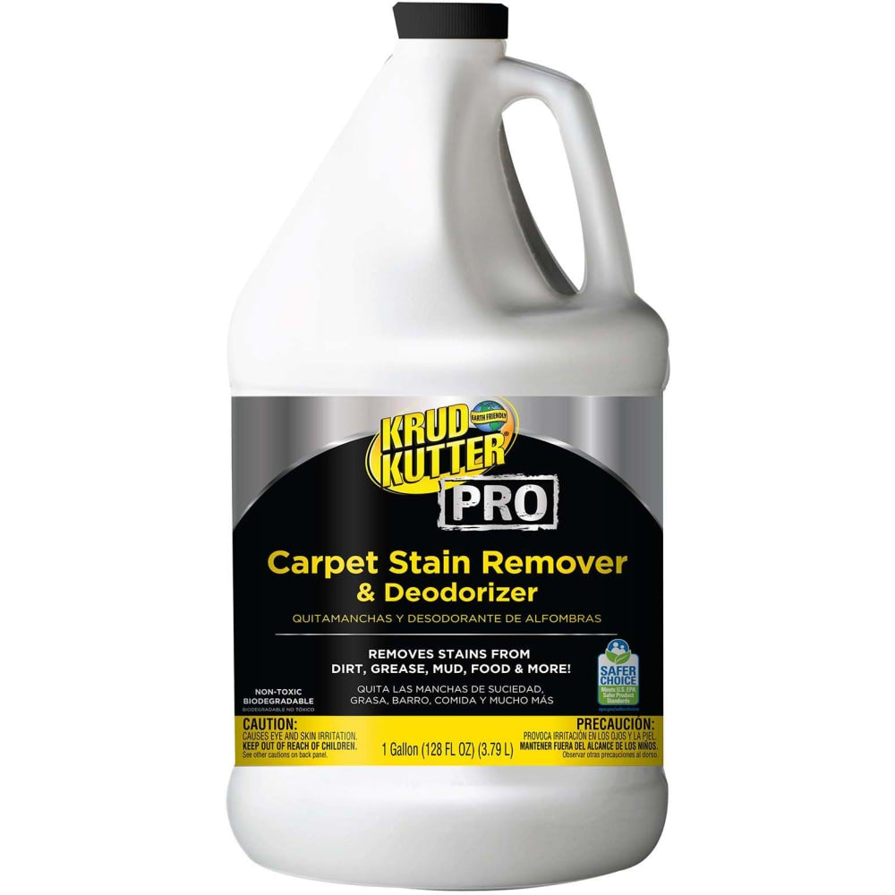 Krud Kutter Pro Carpet Stain Remover Plus Deodorizer, 1 Gallon, White, Pack Of 4 Containers