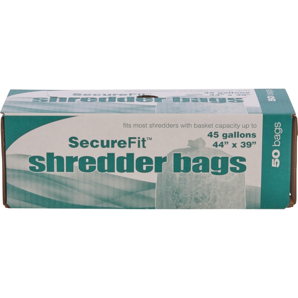 SKILCRAFT Shredder Bags, 44in x 39in, 45 Gallons (1 Roll Of 50) (AbilityOne 8105-01-557-4974)