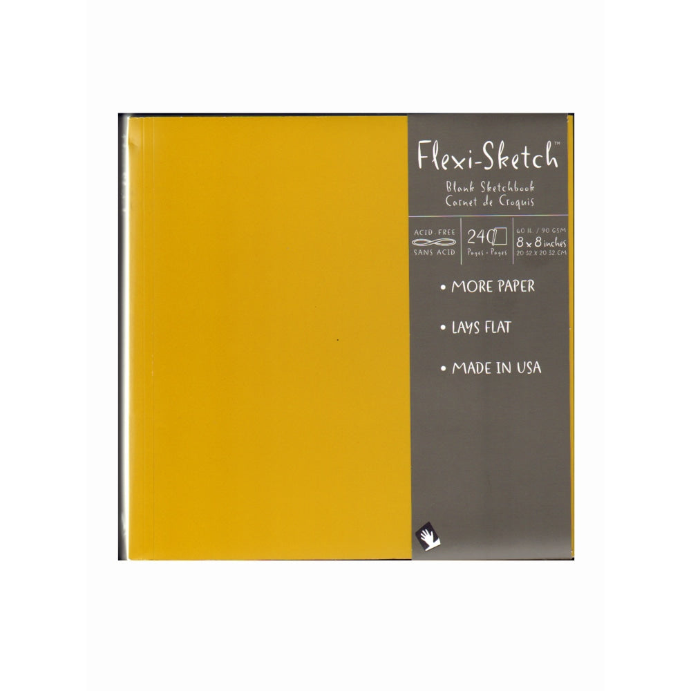 Global Art Flexi-Sketch Sketchbooks, 8in x 8in, Square, 240 Pages (120 Sheets), Butternut, Pack Of 3