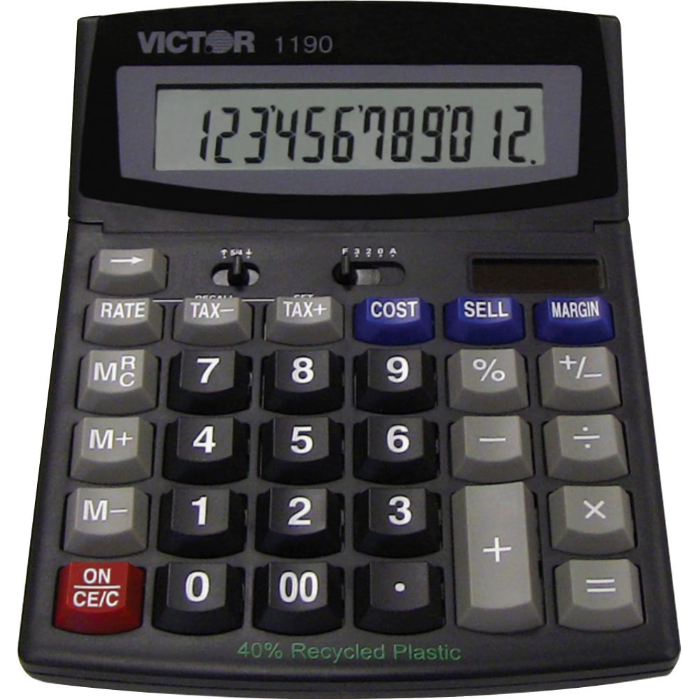 Victor 1190 Desktop Display Calculator, Black