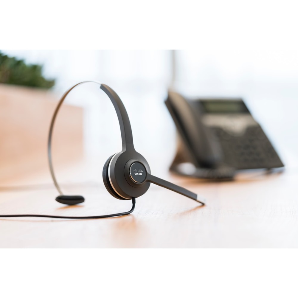 Cisco Headset 500 Series - Mono - USB Type C - Wired - 90 Ohm - 50 Hz - 18 kHz - Over-the-head - Monaural - Supra-aural - Uni-directional, Electret, Condenser Microphone