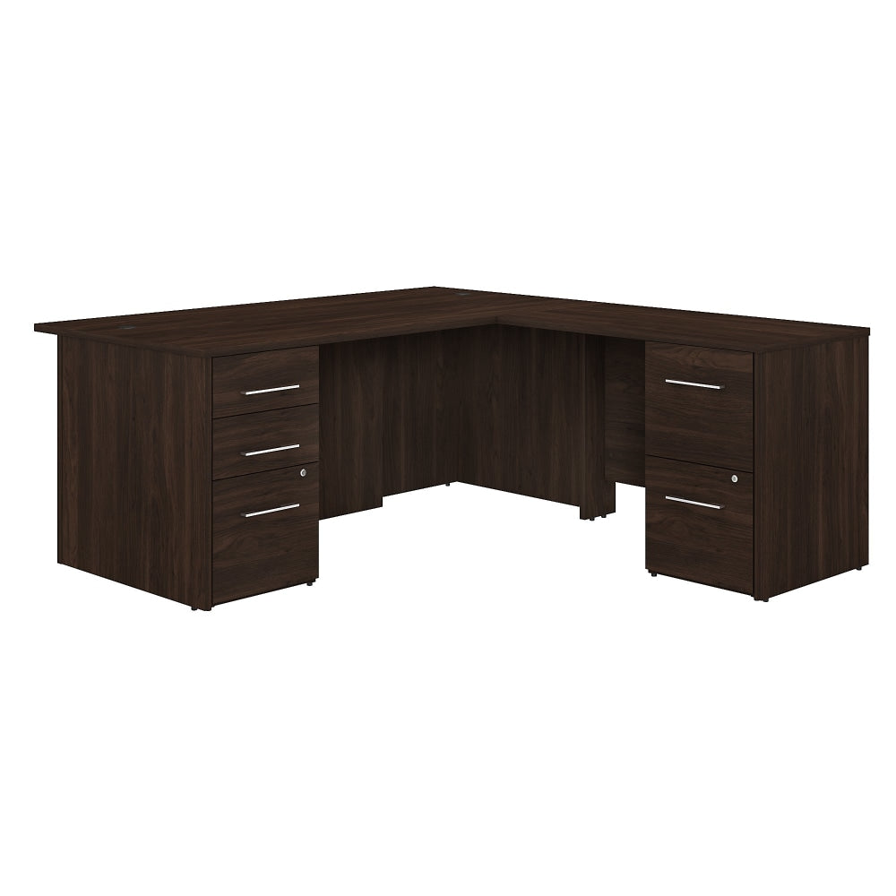 Bush Business Furniture Office 500 72inW L-Shaped Executive Corner Desk With Drawers, Black Walnut, Standard Delivery