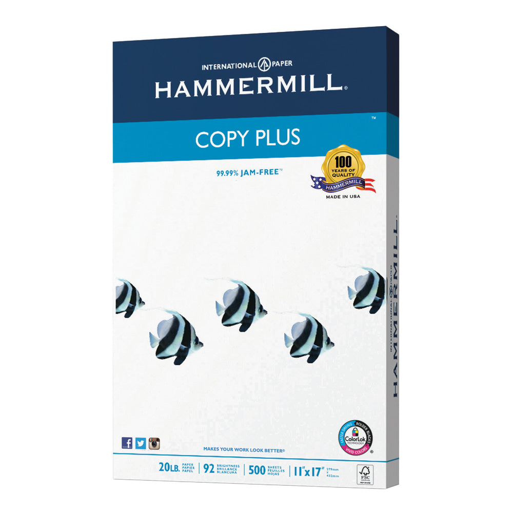 Hammermill Tidal Multi-Use Printer & Copy Paper, White, Ledger (11in x 17in), 500 Sheets Per Ream, 20 Lb, 92 Brightness