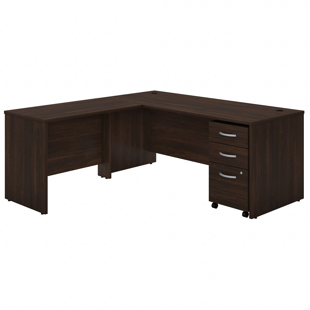 Bush Business Furniture Studio C 72inW L-Shaped Corner Desk With Mobile File Cabinet With Return, Black Walnut, Standard Delivery