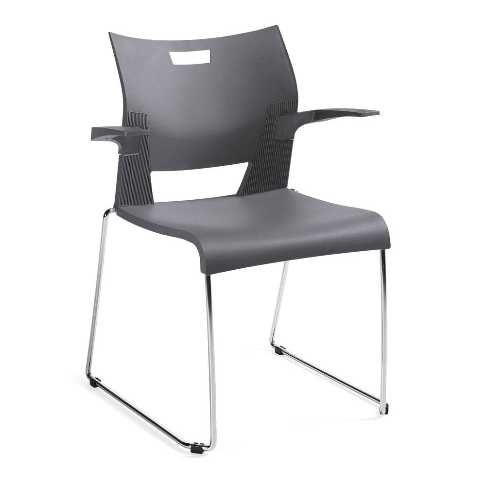 Global Duet Stacking Armchair, 32 1/4inH x 25 1/2inW x 23inD, Chrome