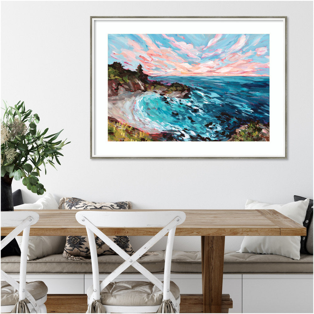 Amanti Art Big Sur by Emily Kenney Wood Framed Wall Art Print, 30inH x 41inW, White