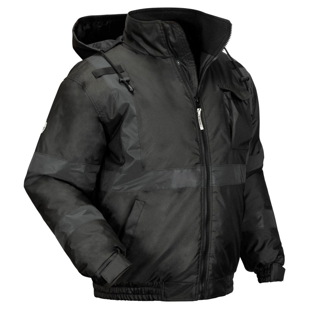 Ergodyne GloWear 8377EV Thermal-Enhanced Visibility Quilted Bomber Jacket, 3X, Black