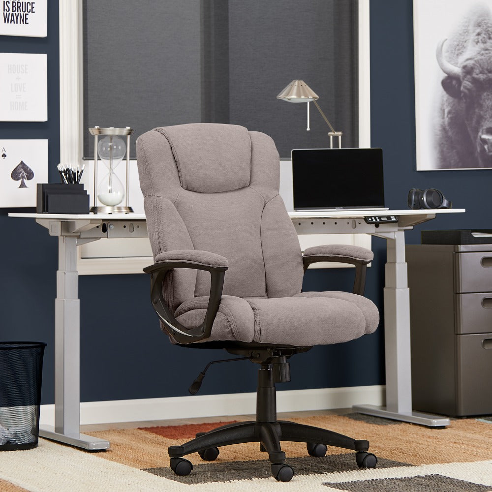 Serta Style Hannah II High-Back Office Chair, Microfiber, Harvard Gray/Black